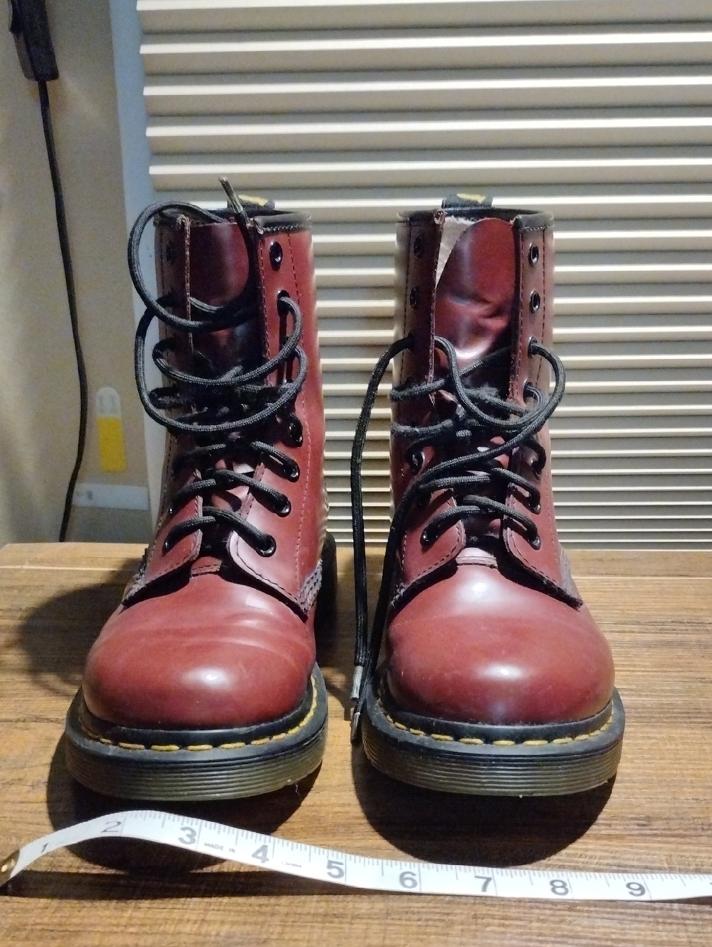 Dr. Martens Women's Burgundy Lace-Up Combat Boots